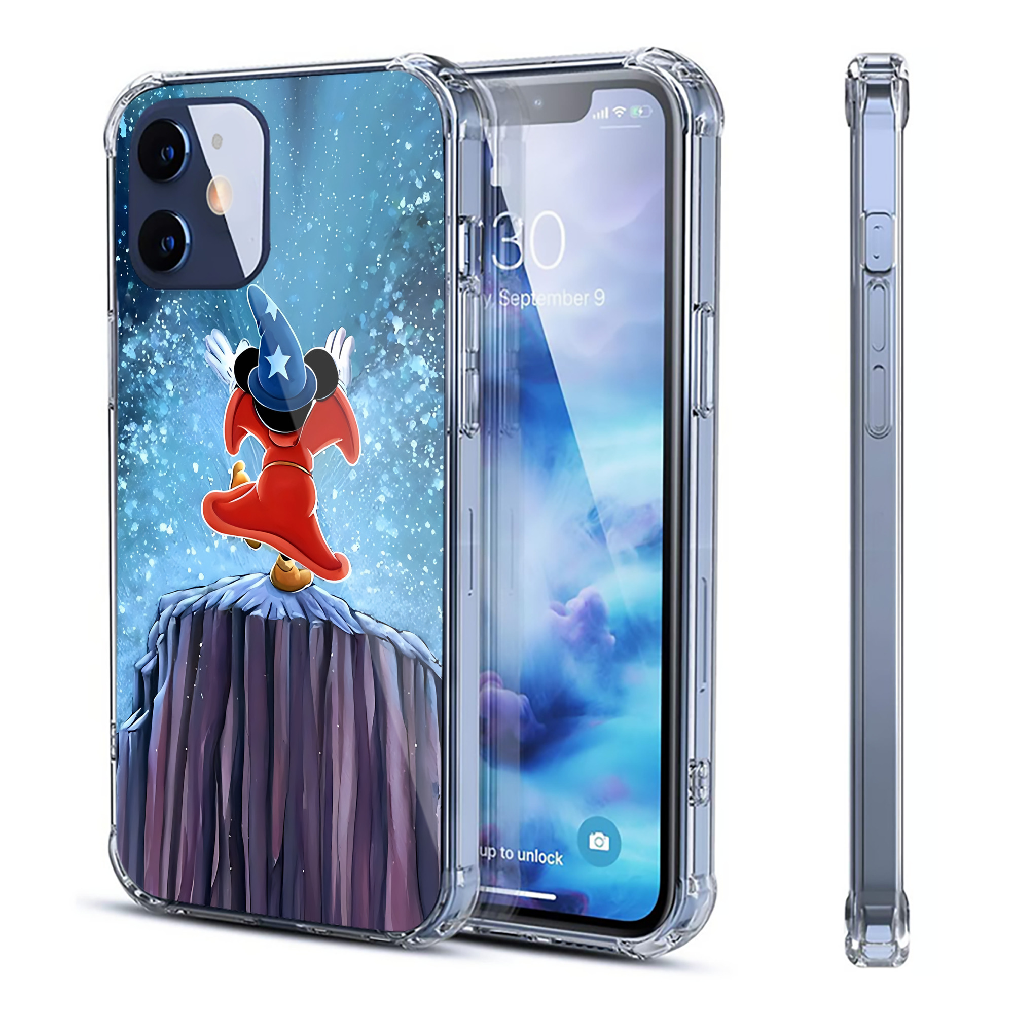 （画像用） ミッキーマウス Mickey Mouse 【iPhone 12シリーズ対応】透明スマホケース（クリアソフトケース）